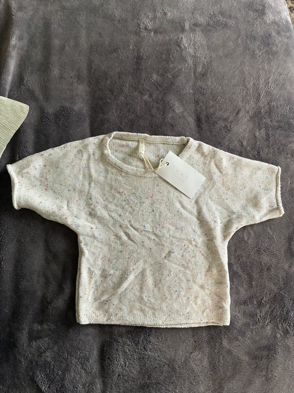 Light Cream Speckled Knit kids Top